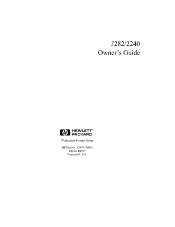 HP 2240 User's manual HP 2240 User's manual