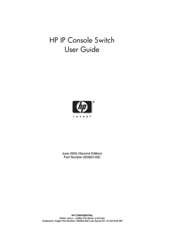 HP 263924-002 User's manual HP 263924-002 User's manual