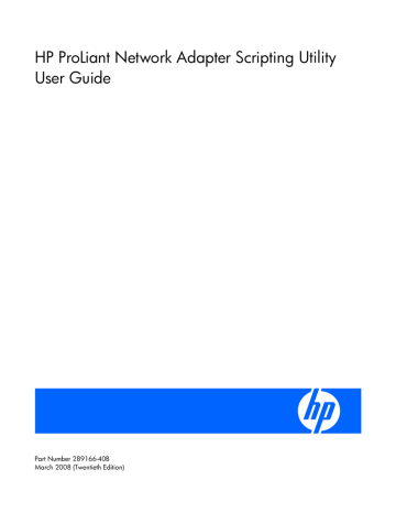 HP 289166-40B User's manual HP 289166-40B User's manual