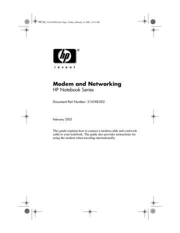 HP 316748-002 User's manual HP 316748-002 User's manual