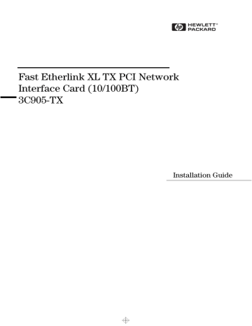 HP 3C905-TX User's manual HP 3C905-TX User's manual