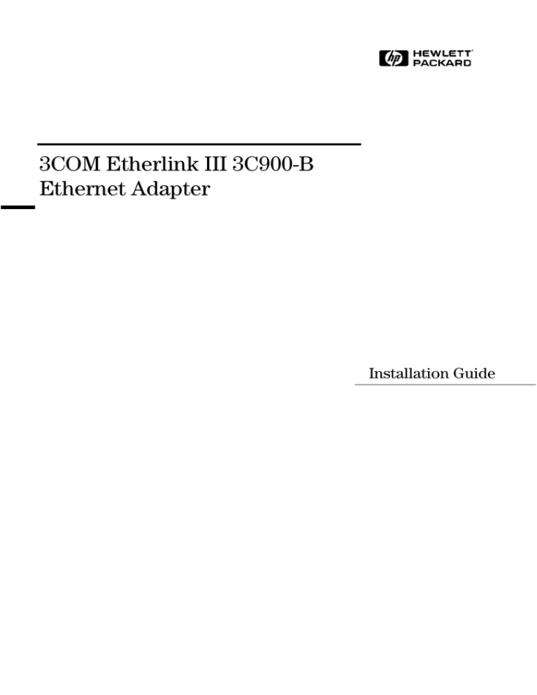 HP 3Com User manual HP 3Com User manual