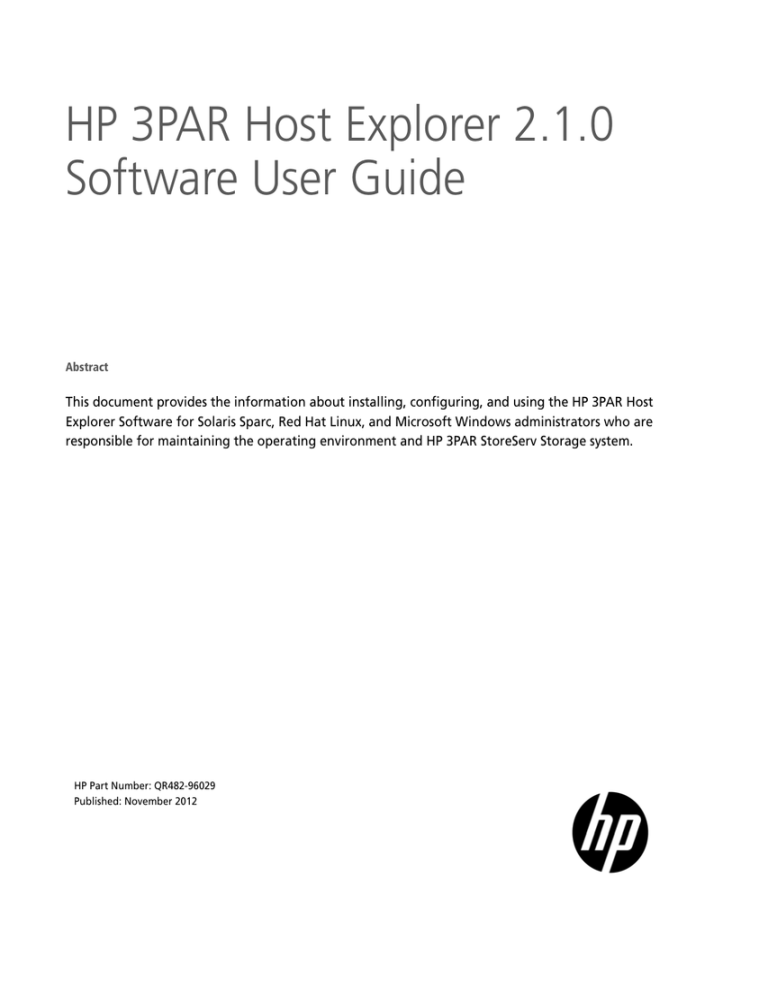 HP 3PAR User manual HP 3PAR User manual