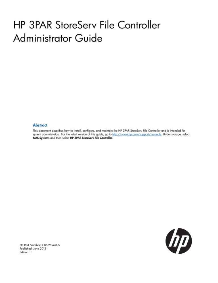 HP 3PAR Operating instructions HP 3PAR Operating instructions