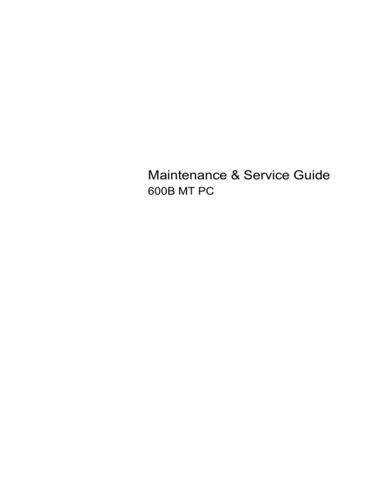 HP 600B User manual HP 600B User manual