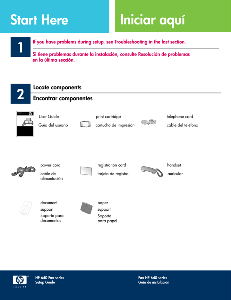 HP 640 Fax series Installation guide HP 640 Fax series Installation guide
