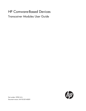 HP 6600 Router Series User's manual HP 6600 Router Series User's manual