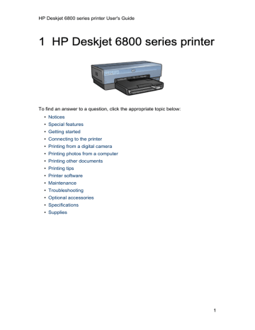 HP Deskjet 6840 Printer series, 6800 Series User's manual HP Deskjet 6840 Printer series, 6800 Series User's manual