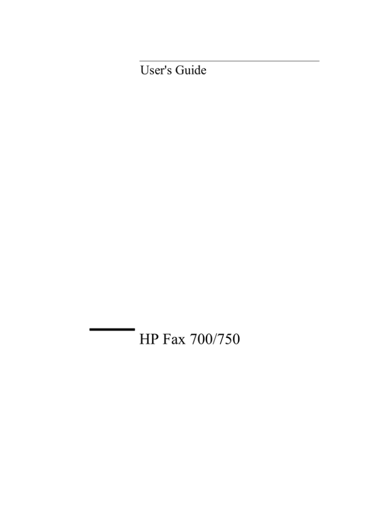 HP 700 Fax User manual HP 700 Fax User manual