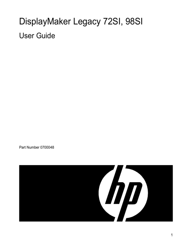 HP 72SI User manual HP 72SI User manual