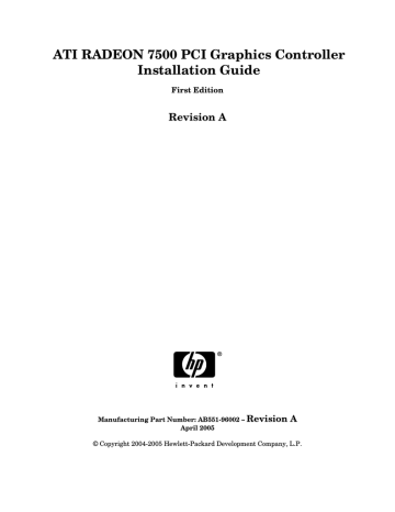 HP 7500 PCI User's manual HP 7500 PCI User's manual