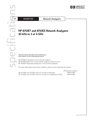 HP 8753ES User's manual HP 8753ES User's manual