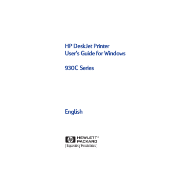 HP 930C Series User's manual HP 930C Series User's manual