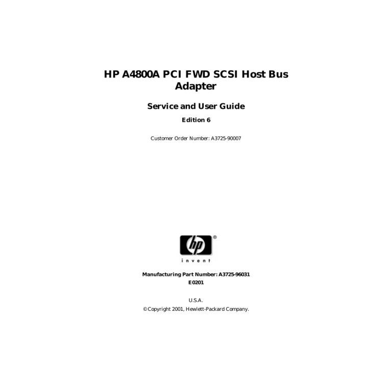 HP A4800A User's manual HP A4800A User's manual