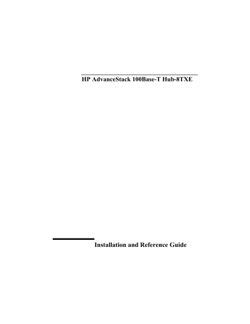 HP 100BaseT Reference guide HP 100BaseT Reference guide