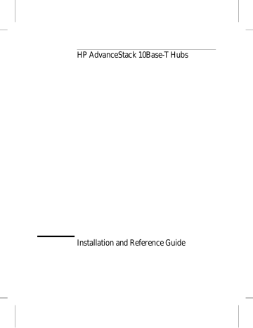 HP 10BASE-T Reference guide HP 10BASE-T Reference guide