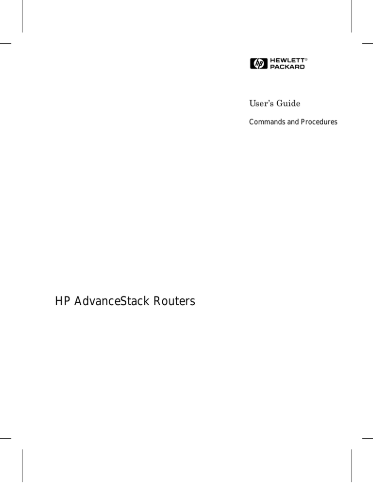 HP AdvanceStack Router 230 User manual HP AdvanceStack Router 230 User manual