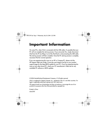 HP MP102 Important information HP MP102 Important information