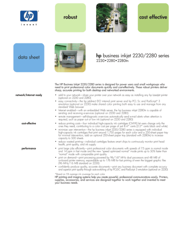 HP Business Inkjet 2230 series User's manual HP Business Inkjet 2230 series User's manual