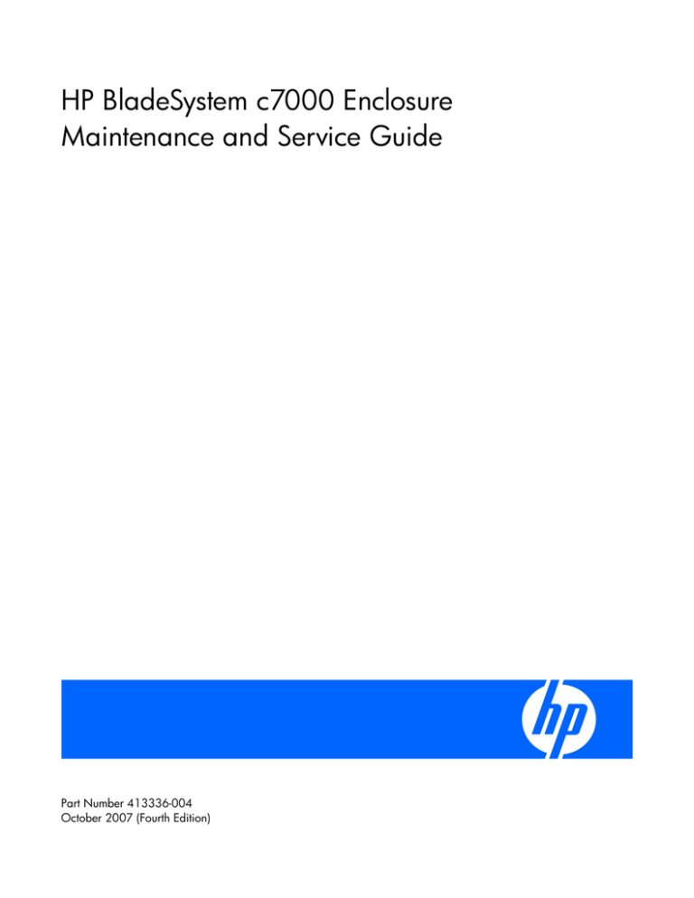 HP c7000 User's manual HP c7000 User's manual