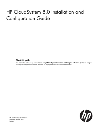HP CloudSystem Foundation Installation Guide | Manualzz