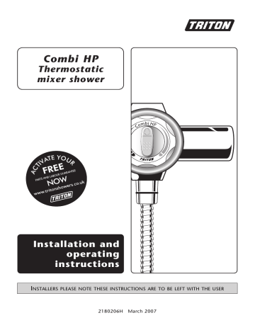 Fitting the shower to the wall - Built-in. HP COMBI 2180206H Fitting the shower to the wall - Built-in. HP COMBI 2180206H