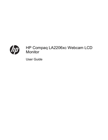 HP Compaq LA2206xc 21.5-inch Webcam LCD Monitor, LA2206xc User's manual HP Compaq LA2206xc 21.5-inch Webcam LCD Monitor, LA2206xc User's manual