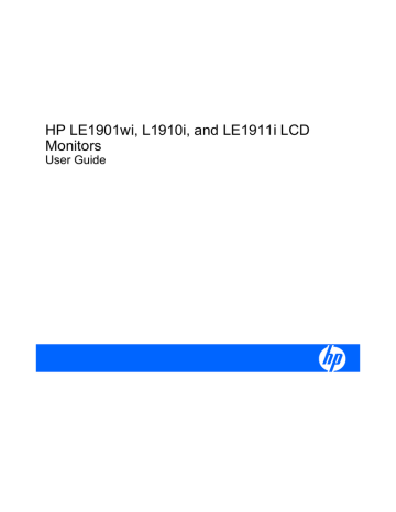 HP LE1901wi 19-inch Widescreen LCD Monitor, LE1911i, L1910i 19-inch LCD Monitor, Compaq LE1911i 19-inch LCD Monitor User's manual HP LE1901wi 19-inch Widescreen LCD Monitor, LE1911i, L1910i 19-inch LCD Monitor, Compaq LE1911i 19-inch LCD Monitor User's manual