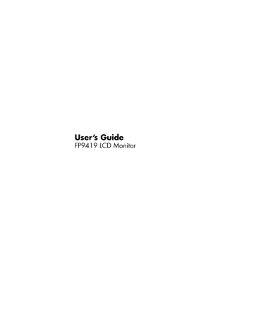 HP FP9419 User's manual HP FP9419 User's manual
