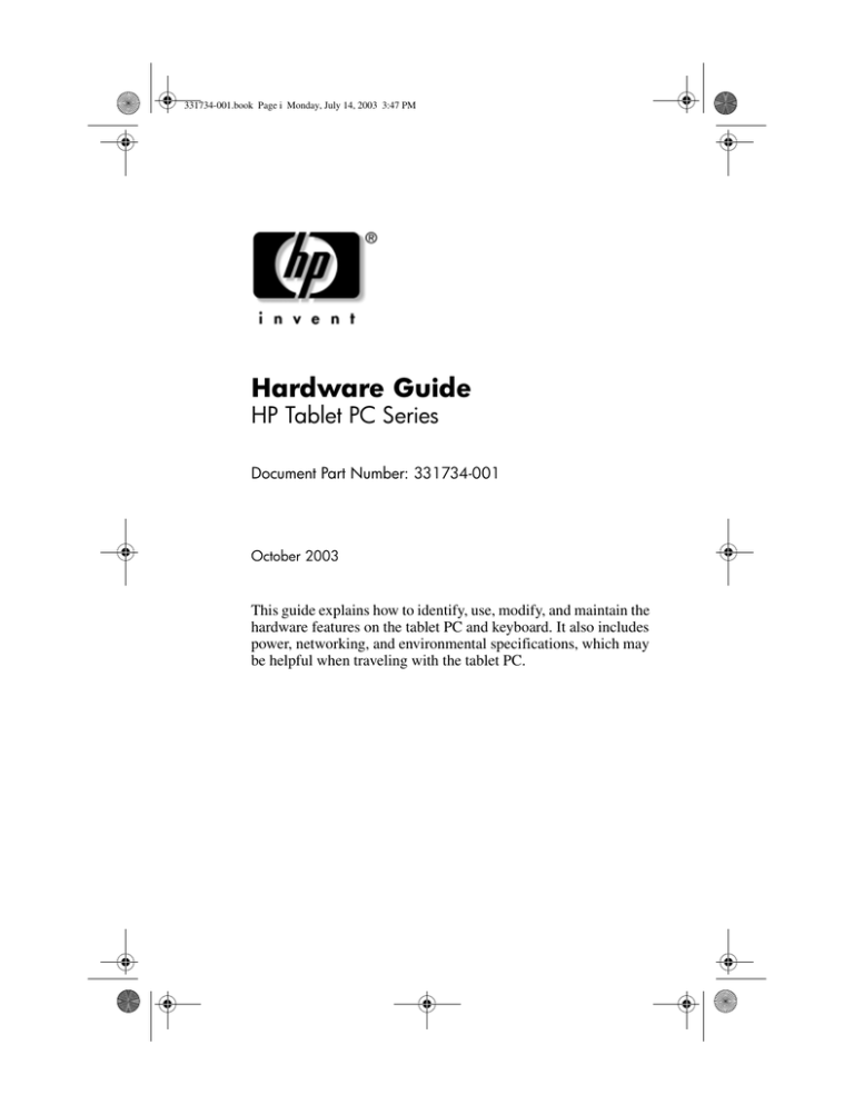 HP Compaq TC1000 Series, TC1000, Compaq TC1100 Series User manual HP Compaq TC1000 Series, TC1000, Compaq TC1100 Series User manual