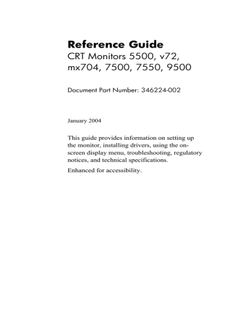 HP Computer Monitor 7500 User's Manual | Manualzz HP Computer Monitor 7500 User's Manual | Manualzz