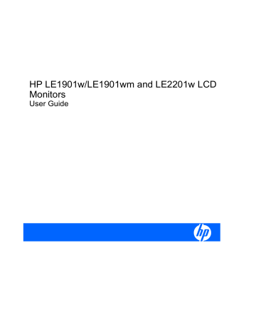 HP LE1901W User's manual HP LE1901W User's manual
