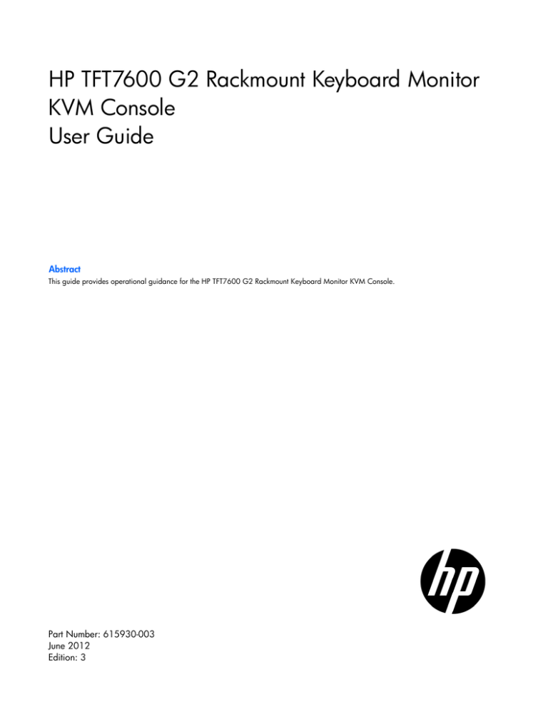 HP TFT7600 User manual HP TFT7600 User manual