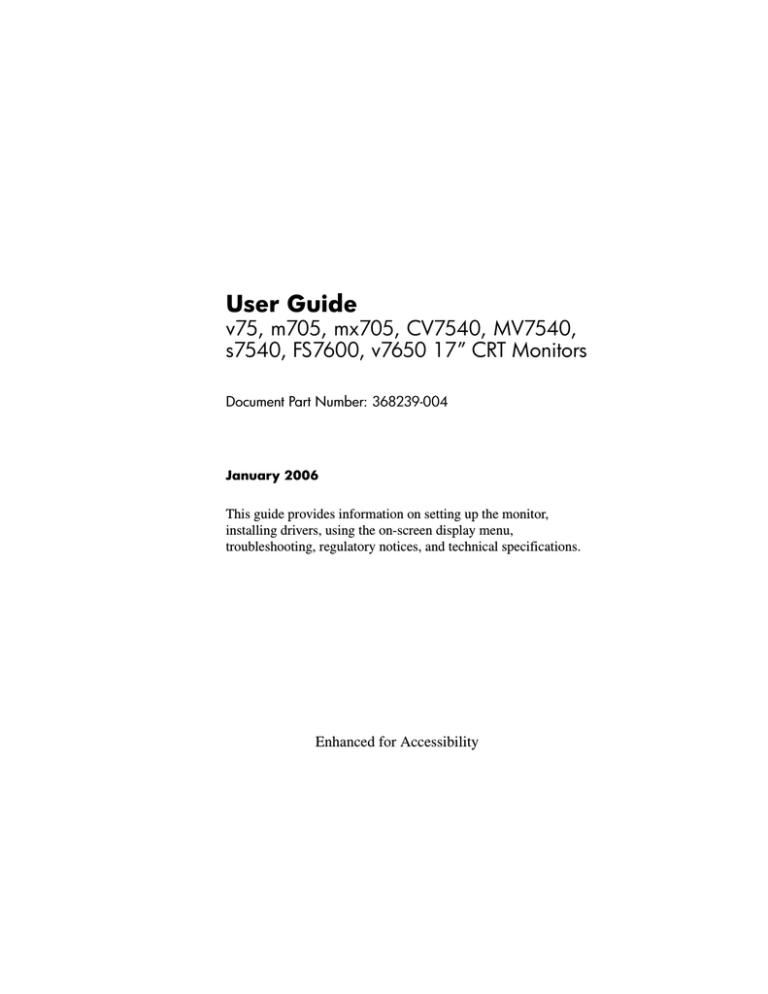 HP CV7540 User manual HP CV7540 User manual