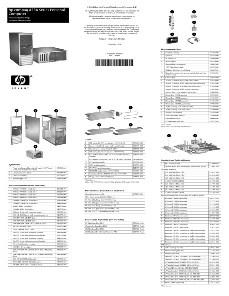 HP d538 User's manual HP d538 User's manual