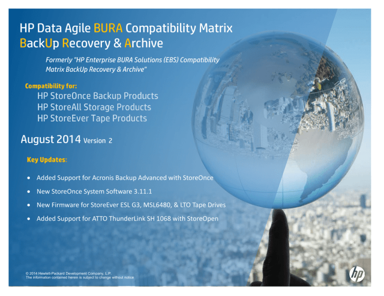 HP Data Agile BURA Solutions Reference guide HP Data Agile BURA Solutions Reference guide