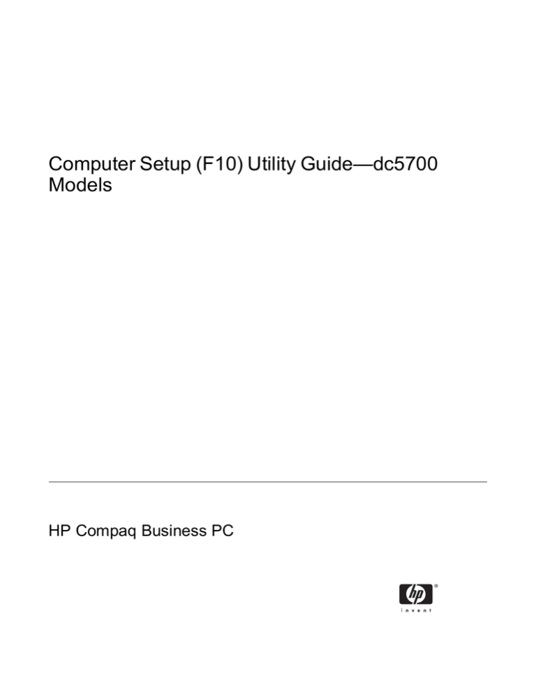HP dc5700 User manual HP dc5700 User manual