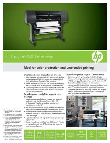 HP Designjet 4520 series User's Manual | Manualzz HP Designjet 4520 series User's Manual | Manualzz
