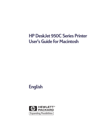 HP Deskjet 950C, Deskjet 950/952c Printer series User's manual HP Deskjet 950C, Deskjet 950/952c Printer series User's manual