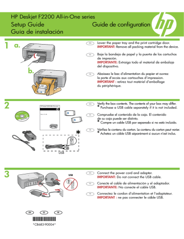 HP F2235, Deskjet F2200 All-in-One Printer series, Deskjet F2224 All-in-One Printer series Setup Guide HP F2235, Deskjet F2200 All-in-One Printer series, Deskjet F2224 All-in-One Printer series Setup Guide