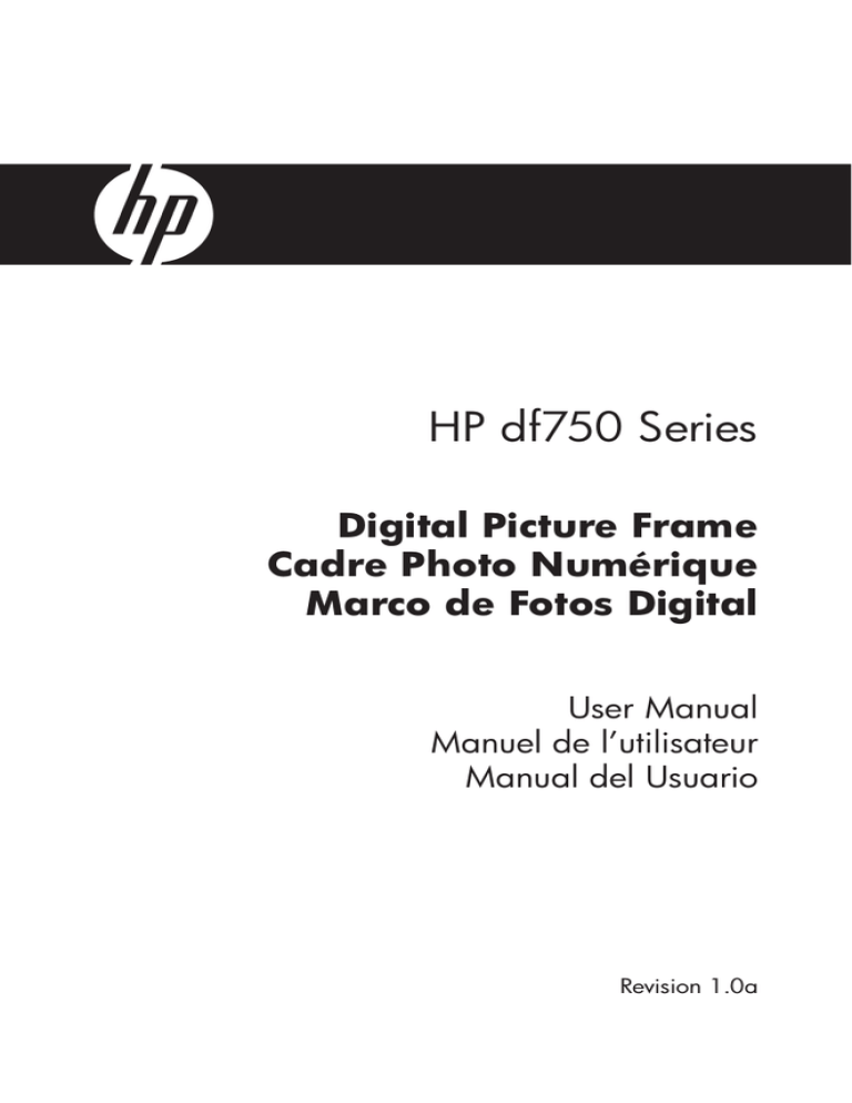 HP df750 Series, df750 Digital Picture Frame User manual HP df750 Series, df750 Digital Picture Frame User manual