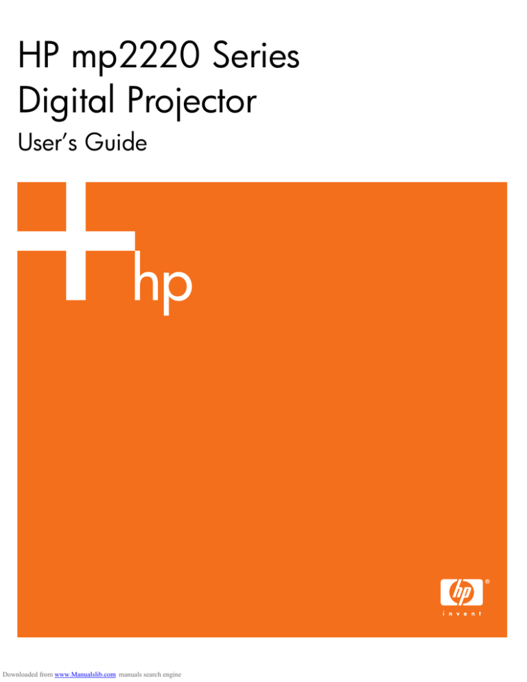 HP mp2220 User manual HP mp2220 User manual