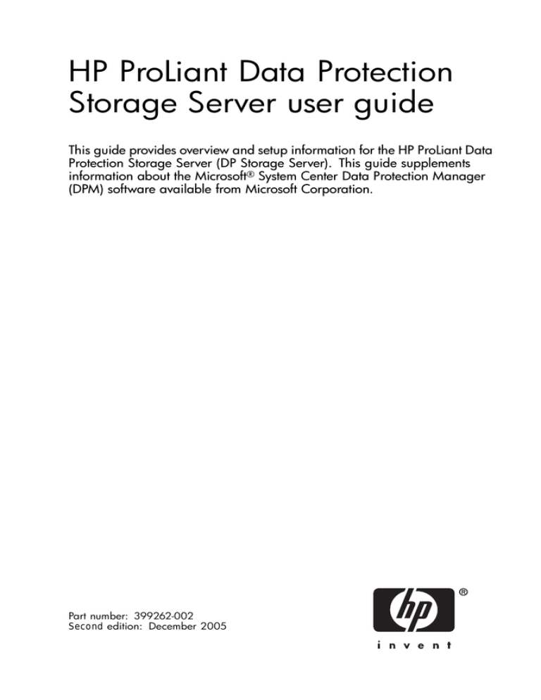 HP DL100 User's manual HP DL100 User's manual