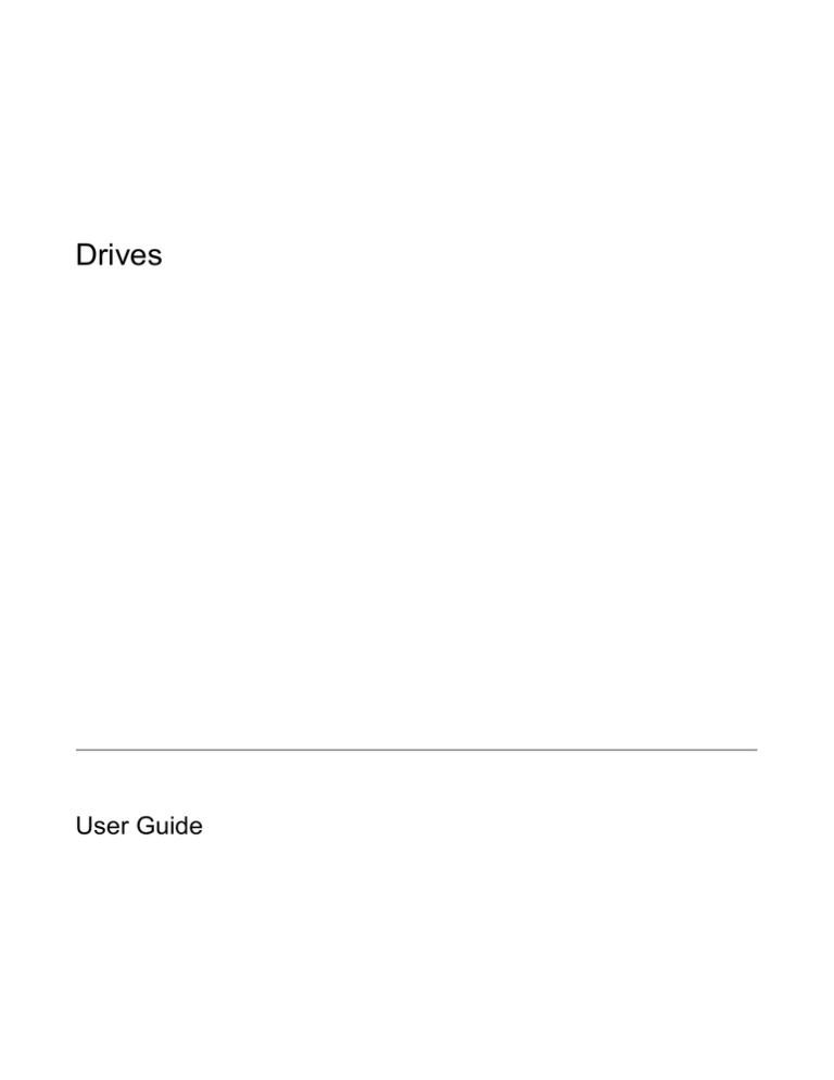 HP Drives User's manual HP Drives User's manual