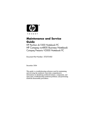 HP dv1000 User's manual HP dv1000 User's manual