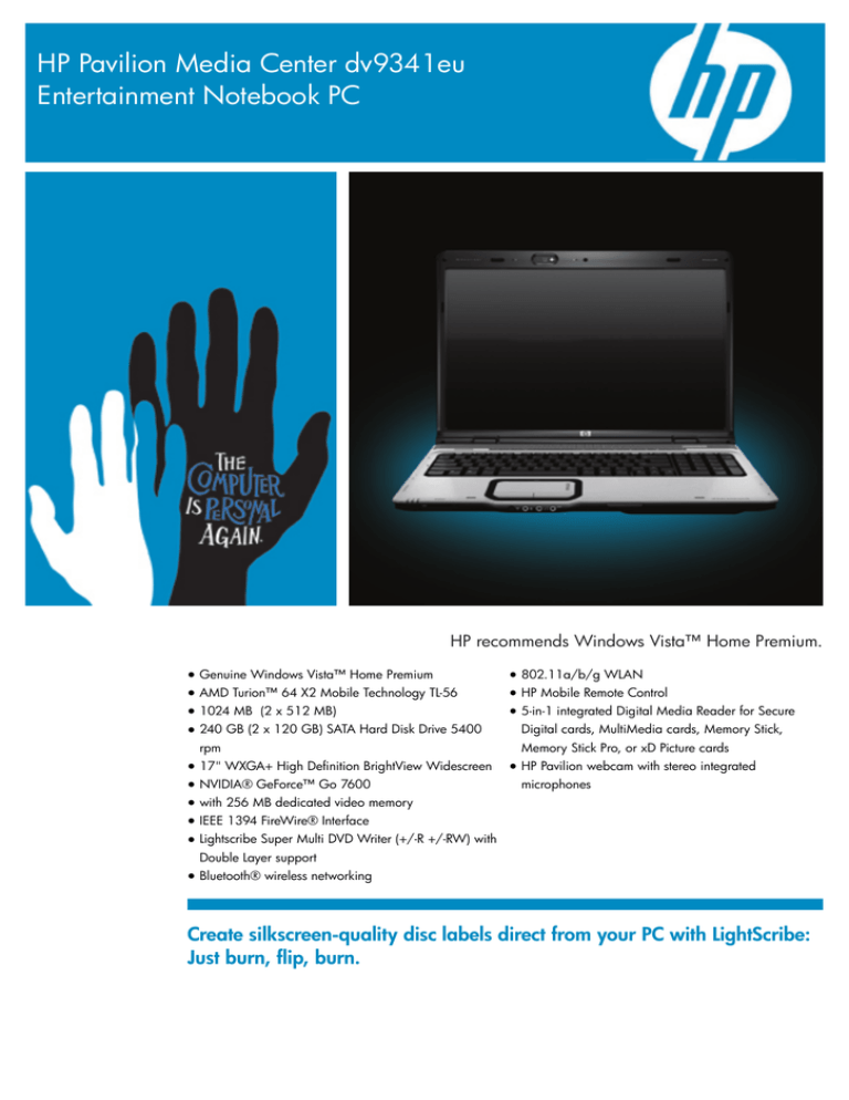 HP dv9341eu User manual HP dv9341eu User manual