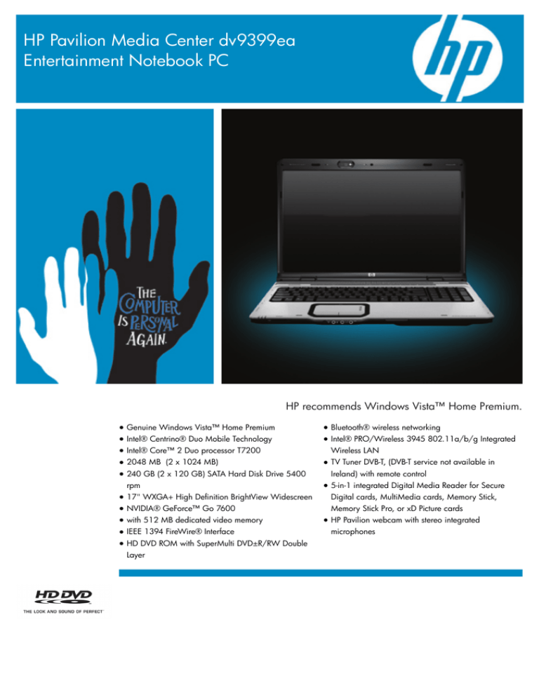 HP dv9399ea User manual HP dv9399ea User manual