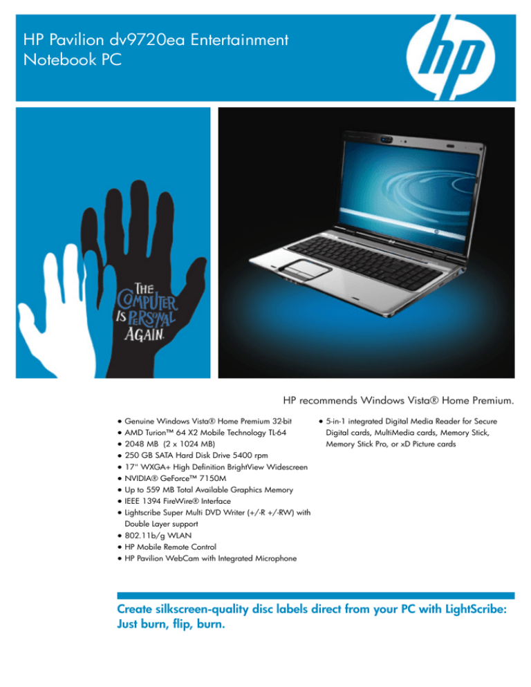 HP dv9720ea User manual HP dv9720ea User manual