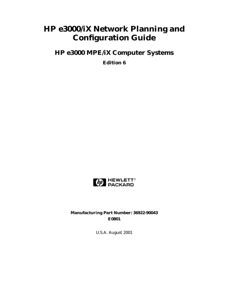 HP E3000/IX User manual HP E3000/IX User manual