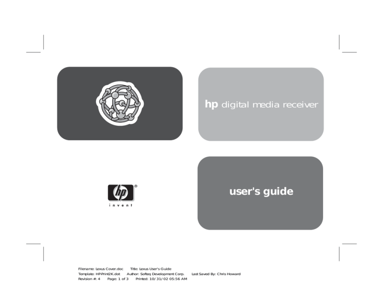 HP EN 5000 Digital Media Receiver User's manual HP EN 5000 Digital Media Receiver User's manual